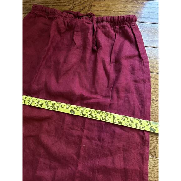 Linen Skirt Sz XL Maxi Pull On Drawstring Waist Colorblock Maxi Y2K red black - Picture 5 of 16